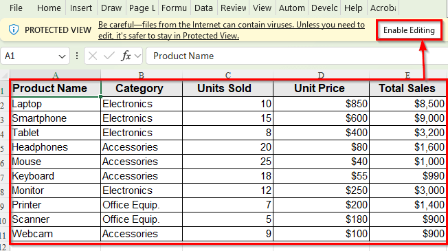 Convert PDF to Excel Using Adobe Acrobat Conversion Tool