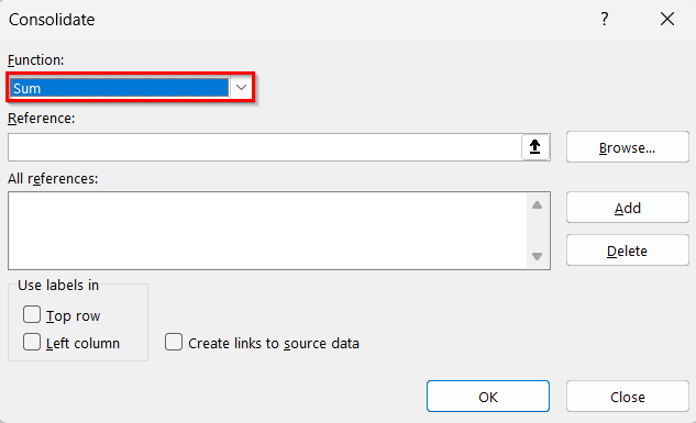 Merge Multiple Worksheets into One Workbook with the Consolidate Tool
