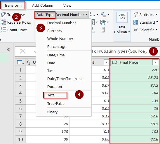 Transforming Results with Power Query