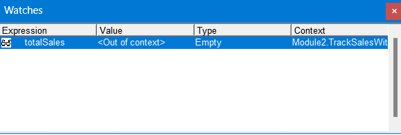 Creating a Watch Window Using VBA