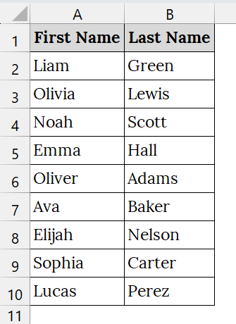 Using the Flash Fill Tool to Merge Two Columns with a Space