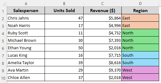 Grouping Similar Texts by Manually Assigning Numbers to Cell Colors