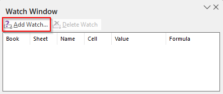 Create a Watch Window with Table Data