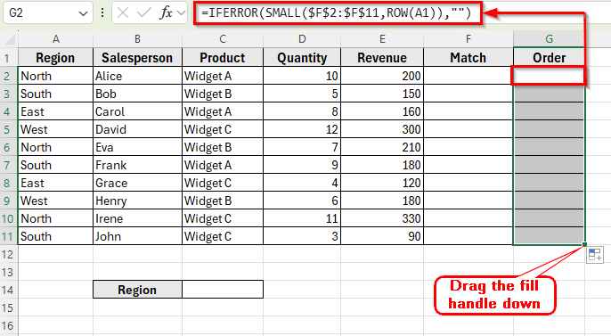 Using Helper Columns with INDEX and SMALL Functions