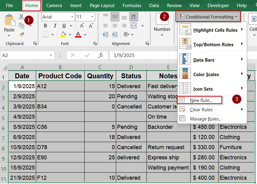 Highlight Rows Using OR Logic Across Columns