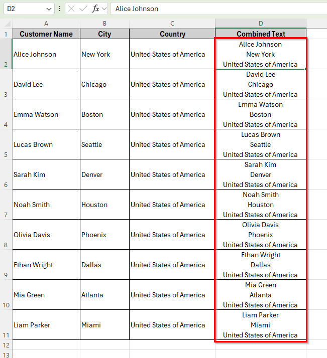 Applying VBA to Concatenate with a Line Break in Excel