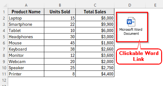 Using Paste Special to Link Specific Word Content into Excel