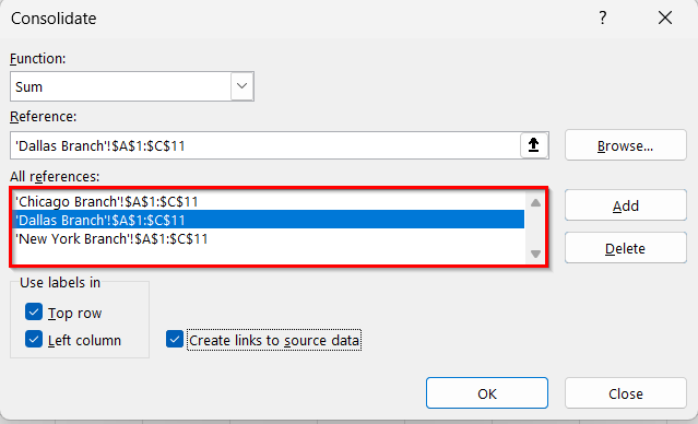 Merge Multiple Worksheets into One Workbook with the Consolidate Tool