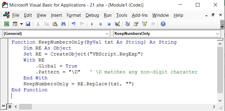 Applying a VBA Macro to Remove Text from an Excel Cell