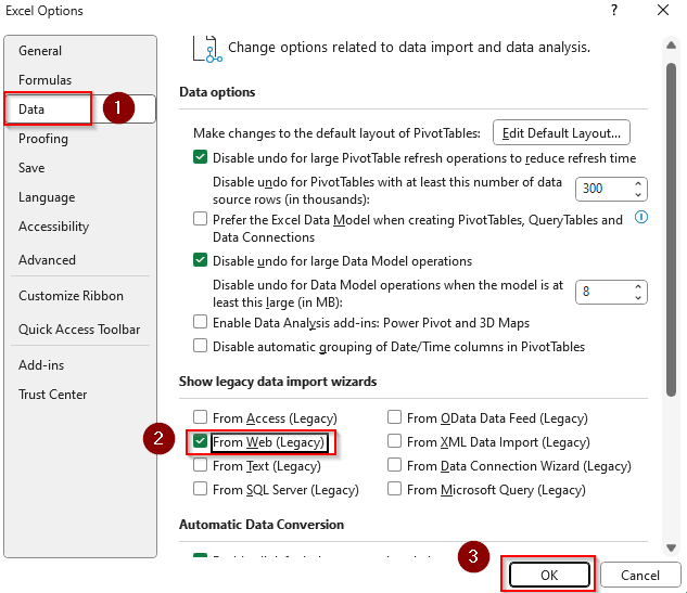 Enable Legacy Data Import Wizards