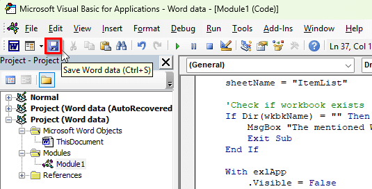 Importing an Excel List into a Word Drop-Down Using VBA