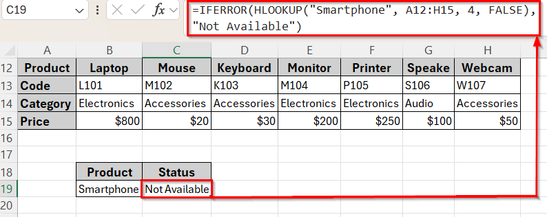 Comparing HLOOKUP vs VLOOKUP Function for Error Handling