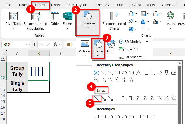 Make Tally Charts in Excel from a Bar Chart