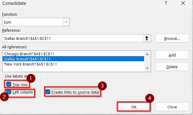 Merge Multiple Worksheets into One Workbook with the Consolidate Tool