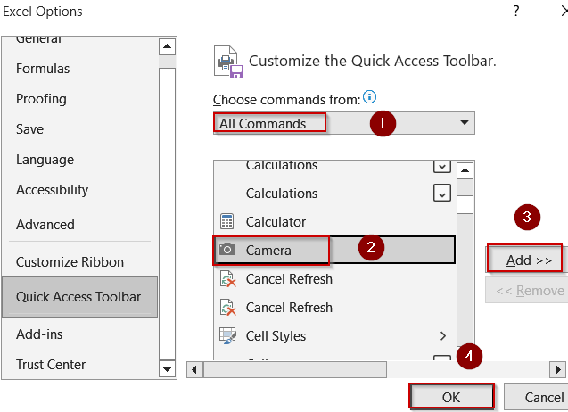 Consolidate Multiple Sheets on One Page Using the Camera Tool