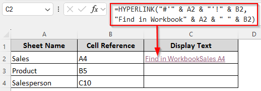 Create Hyperlink with Dynamic Values and Sheet References