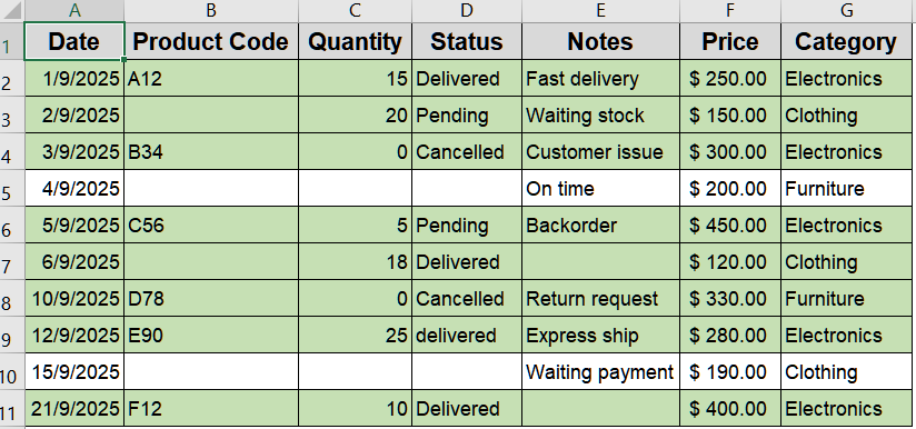 Highlight Rows Using OR Logic Across Columns