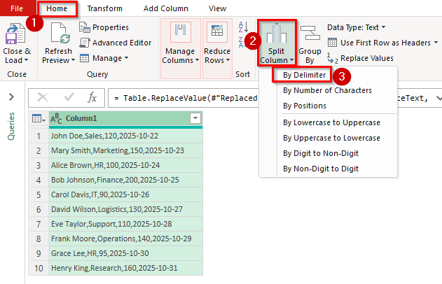 Import Text File with Multiple Delimiters with Power Query