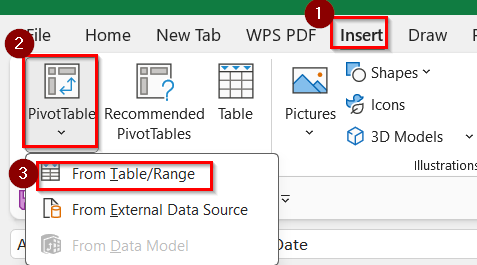 Using the PivotTable to Filter Dates by Month and Year