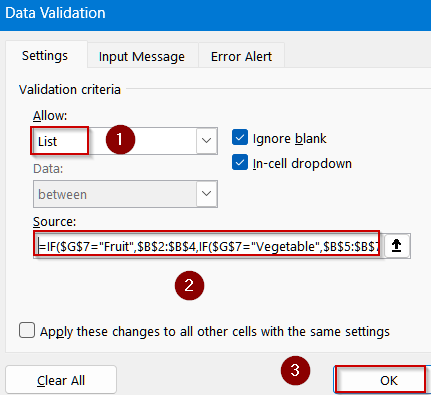 Nested IF Functions for Multiple Categories