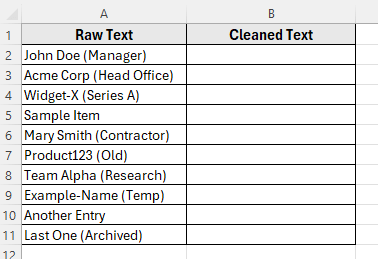 Using Find & Replace to Remove Parentheses in Excel
