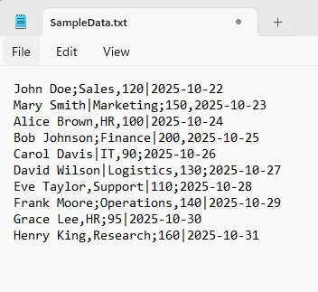 Using the Text Import Wizard to Import Text File with Multiple Delimiters