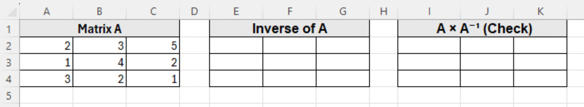 How to Calculate Inverse Matrix in Excel (3 Different Ways) - Excel Insider