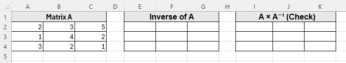 Using the MINVERSE Function to Calculate Inverse Matrix in Excel