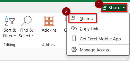 Using Excel’s Share Window Panel to See Who is in a Shared Excel File