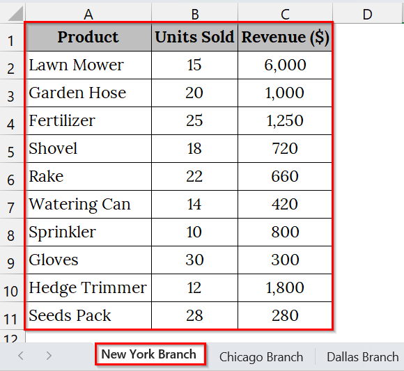 Merge Multiple Worksheets into One Workbook with the Consolidate Tool