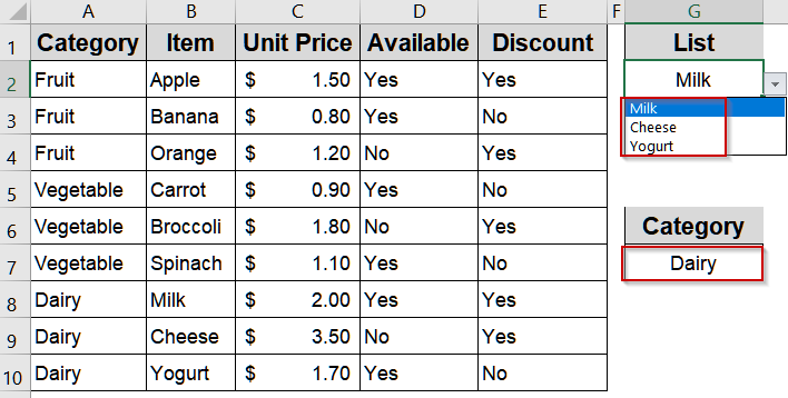 Nested IF Functions for Multiple Categories