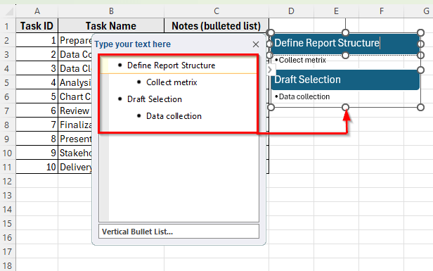 Using Text Boxes or SmartArt to Create Bulleted Lists