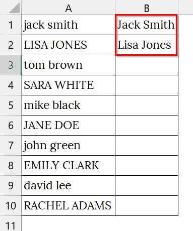 Automatically Correct Inconsistent Text Formatting in Excel with Flash Fill
