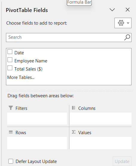 Using the PivotTable to Filter Dates by Month and Year
