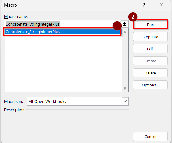 Concatenate String and Integer Using the Addition Operator in VBA