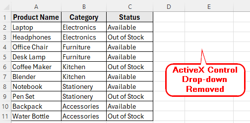 Using Go To Special to Remove Hidden Drop-Down Objects