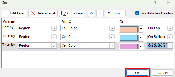 Applying the Sort by Color Feature to Group Similar Texts (Without Formula)