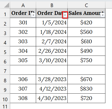 Use Manual Selection Technique to Ensure Filter Applies to All Rows