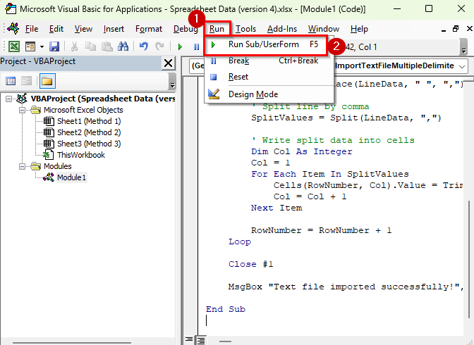 Applying VBA to Import Text File with Multiple Delimiters