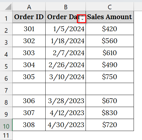 Use Manual Selection Technique to Ensure Filter Applies to All Rows