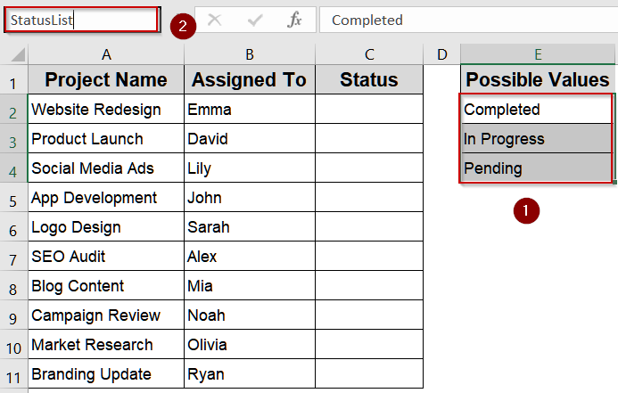 Steps to Create a Drop Down List with Color in Excel