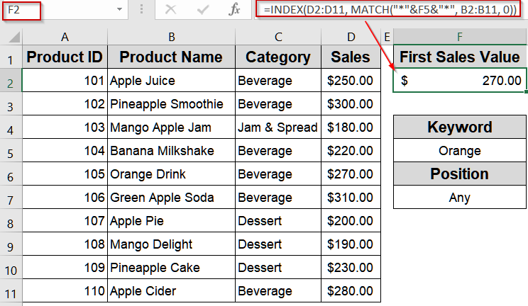 Retrieve Data When Text Appears Anywhere in a Cell