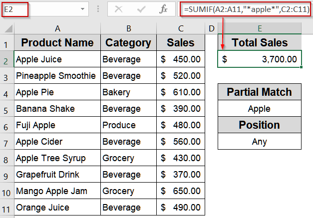 Detect Text Anywhere in a Cell with Direct Reference Using Wildcard