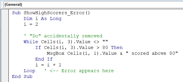 Correctly Pairing Do and Loop Statements