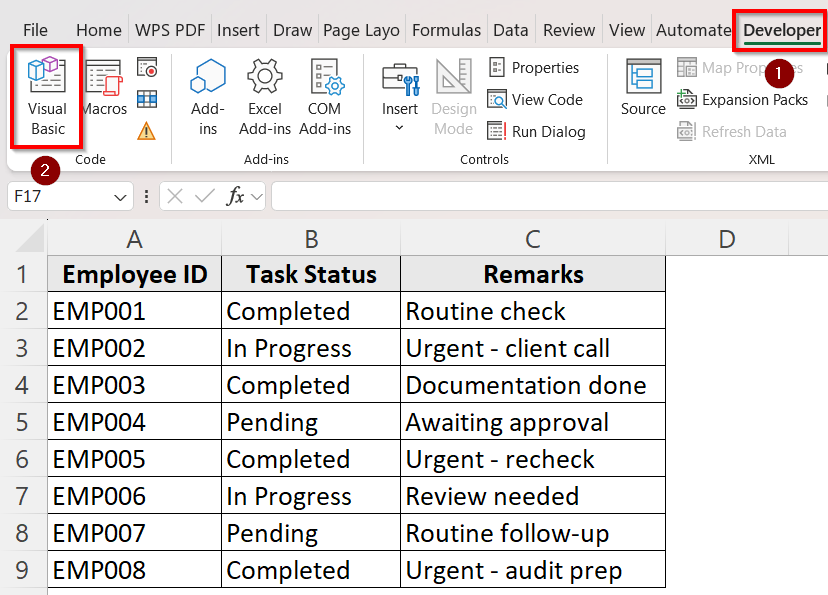 Examples of Exit For Command in Excel