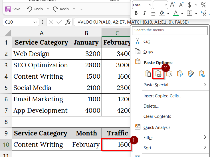 Copy VLOOKUP Formula and Paste as Value Only