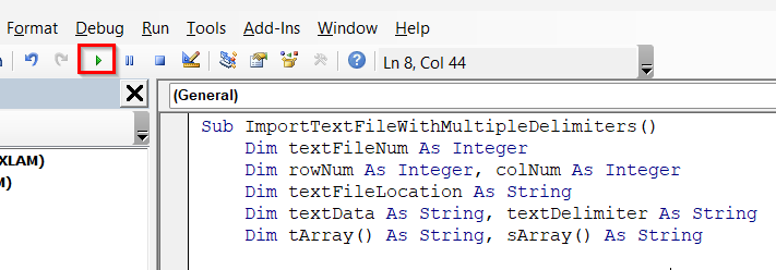 Import Text File with Multiple Delimiters into an Excel Worksheet