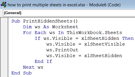 Handle Hidden Worksheets During Printing with VBA