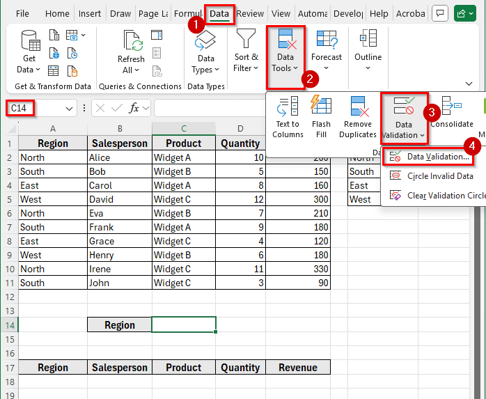 Using the FILTER Function to Extract Data Based on Drop-Down Selection