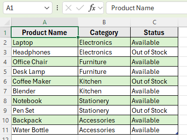Removing Filter Drop-Down Arrows in Excel